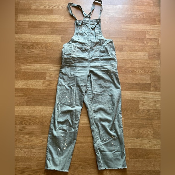 aerie Pants & Jumpsuits Aerie Light Green Paint Splatter Overall